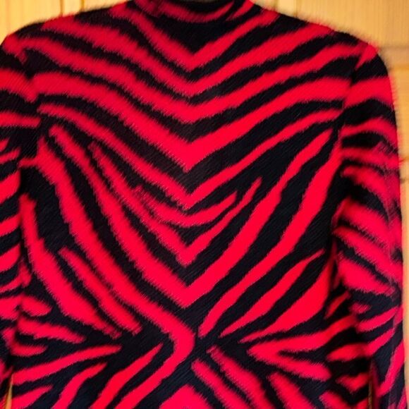 DENNIS BASSO  Red and Black Zebra Print Jacket - Picture 3 of 7